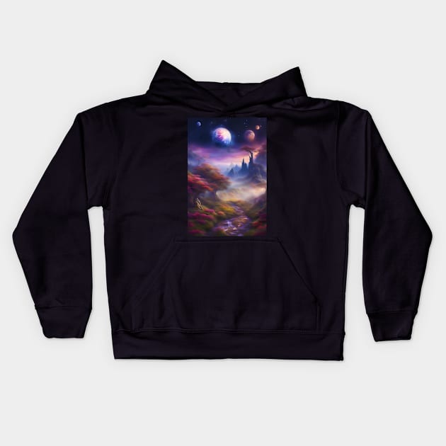 Planets and Natural Satellites Kids Hoodie by JDI Fantasy Images